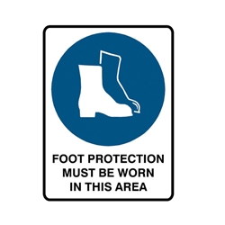Mandatory Sign - Safety Footwear Must Be Worn Poly Sign 300x225mm