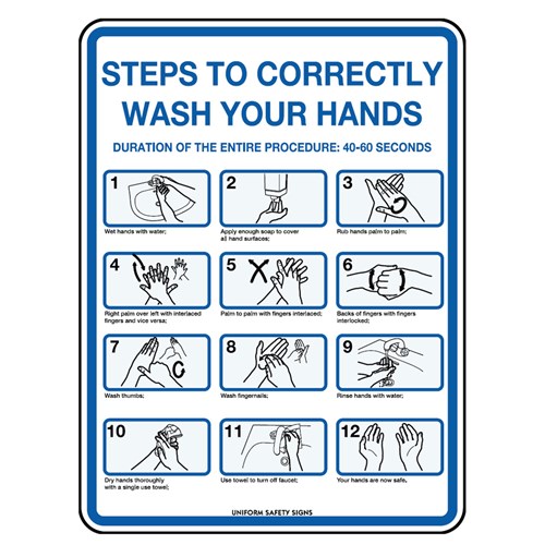 Uniform Safety 'Steps to Correctly Wash Your Hands'