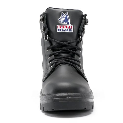 Steel blue argyle zip steel toe safety boots
