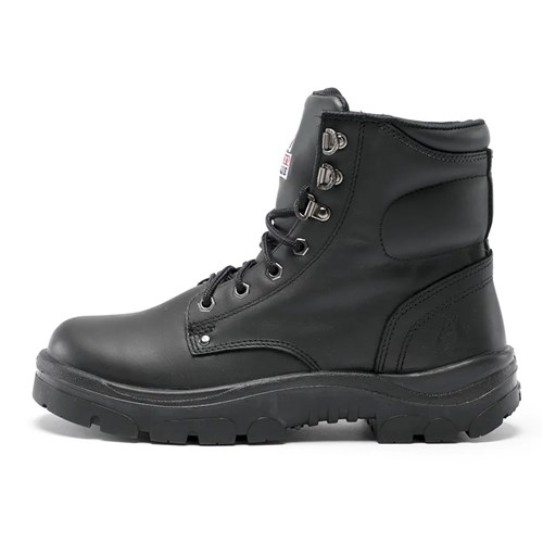 Steel blue argyle lace up safety boot