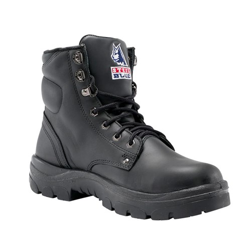 Steel Blue Argyle Steel Toe Lace Up Work Safety Boots - Black