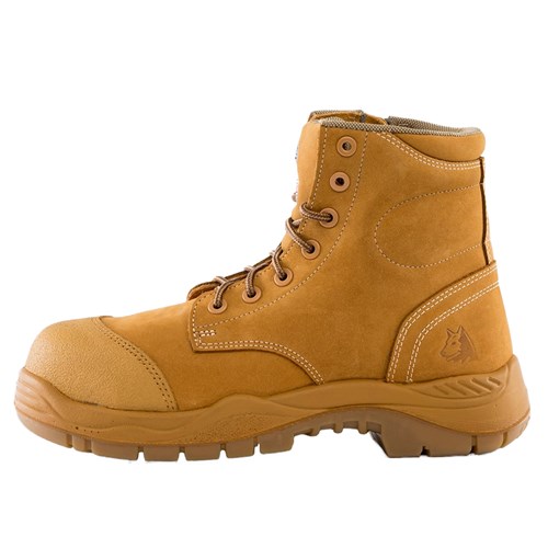 Steel blue argyle lace up safety boot