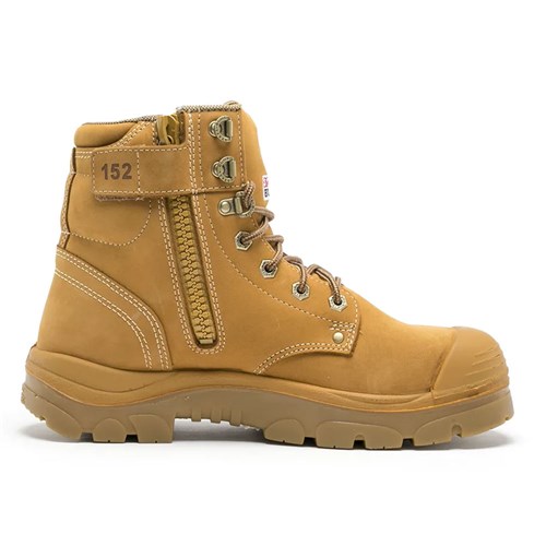 Steel blue argyle zip steel toe safety boots