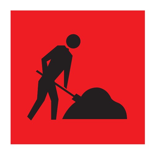 Symbolic Worker 600x600mm Flat Plate Swing Sign SS6060-WM-FLDN