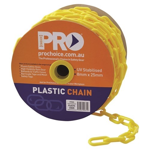 Plastic Chain Yellow 8mm sold per meter