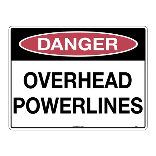 Danger Sign Overhead Power Lines Corflute