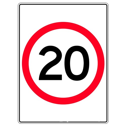 Traffic Sign 20kmh Speed Limit CL1 Aluminium