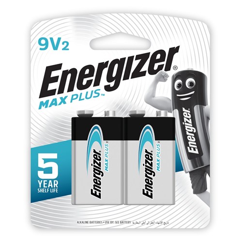 Energizer Max Plus 9V Batteries EP522BP2 (2pk)