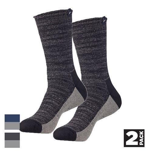 Hammer + Field® Small Crew Xtra Thick Work Socks - 2 Pack ( Black Marle)