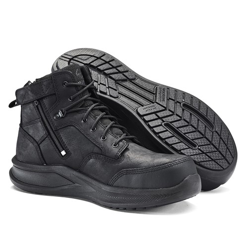 Wolverine ShiftPlus DuraSpring Side Zip Lace Up Non Safety Boot - Black