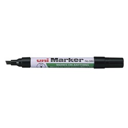 Mitsubishi Pencil Industrial UNI Permanent Marker Chisel Tip Black 580BK