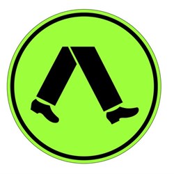 Lime Green Pedestrian Crossing Sign 600mm