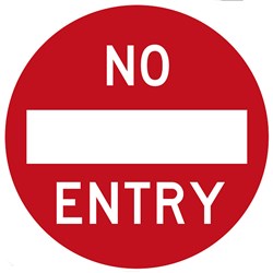 Regulatory Sign No Entry Metal