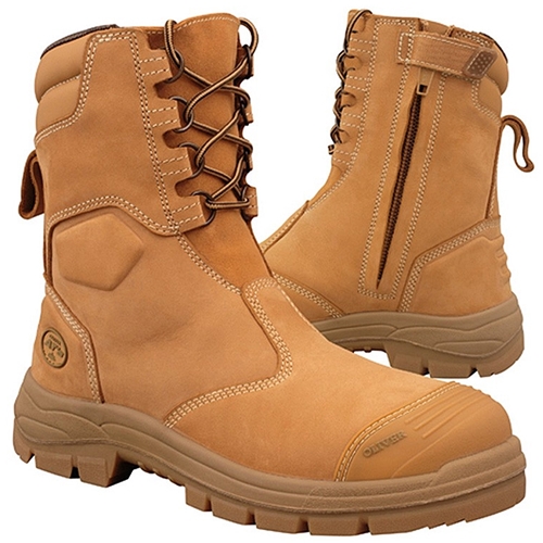 High leg zip sided boot with toe bumper