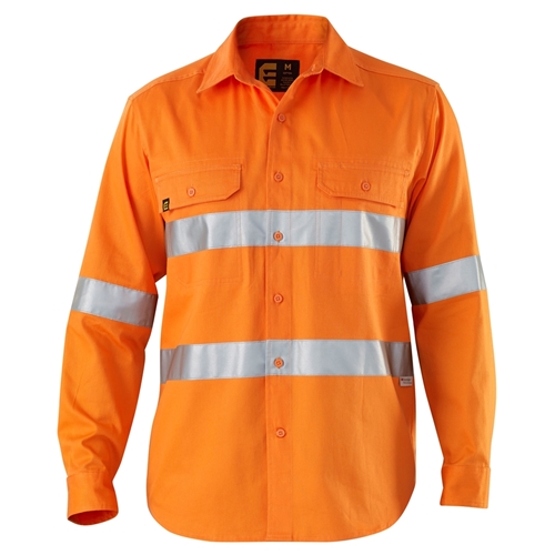ELEVEN Workwear Hi-Vis 3M™ Taped Long Sleeve Drill Shirt