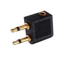 (image for) AIRPLANE TRAVEL HEADPHONE AUDIO JACK ADAPTER 3.5MM TO 2 X 3.5MM